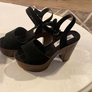 Steve Madden Lulla Black Suede Platform Size 6